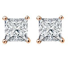 1/4 CT. Solitaire Princess Diamond Stud Earrings
