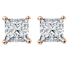 1/2 CT. Solitaire Princess Lab Created Diamond Stud Earrings