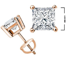 1/2 CT. Solitaire Princess Lab Created Diamond Stud Earrings