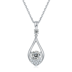 Teardrop Moissanite Pendant Necklace in sterling Silver