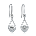 Teardrop Moissanite TearDrop  Earrings in Sterling Silver