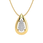 3/4 Ct. Lab Created Round Diamond Studded Designer Cluster Teardrop Pendant