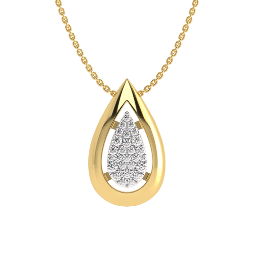 3/4 Ct. Lab Created Round Diamond Studded Designer Cluster Teardrop Pendant
