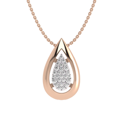 3/4 Ct. Lab Created Round Diamond Studded Designer Cluster Teardrop Pendant