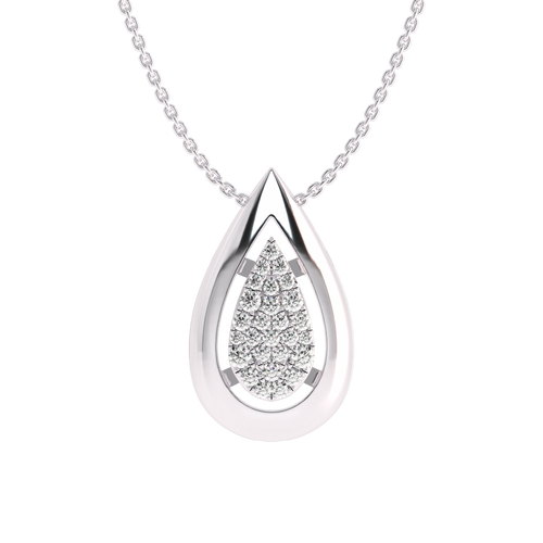 3/4 Ct. Lab Created Round Diamond Studded Designer Cluster Teardrop Pendant