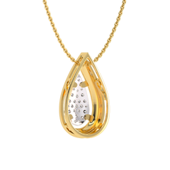 3/4 Ct. Lab Created Round Diamond Studded Designer Cluster Teardrop Pendant