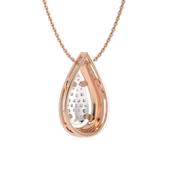 3/4 Ct. Lab Created Round Diamond Studded Designer Cluster Teardrop Pendant