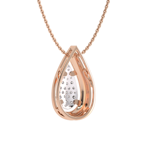 3/4 Ct. Lab Created Round Diamond Studded Designer Cluster Teardrop Pendant