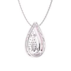 3/4 Ct. Lab Created Round Diamond Studded Designer Cluster Teardrop Pendant