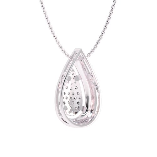 3/4 Ct. Lab Created Round Diamond Studded Designer Cluster Teardrop Pendant
