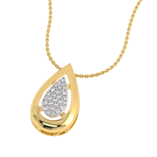 3/4 Ct. Lab Created Round Diamond Studded Designer Cluster Teardrop Pendant