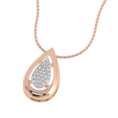 3/4 Ct. Lab Created Round Diamond Studded Designer Cluster Teardrop Pendant