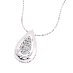 3/4 Ct. Lab Created Round Diamond Studded Designer Cluster Teardrop Pendant