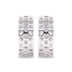 1 1/2 CT. Lab Created Round and Baguette Diamond Studded Designer Hoop Earrings