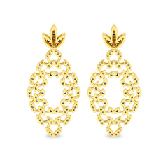 1 1/4 CT. Lab Created Round Diamond Studded Floral Design  Earrings