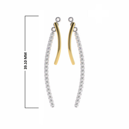 1/2 CT. Natural Round Diamond Studded Dangling Hoop Earrings