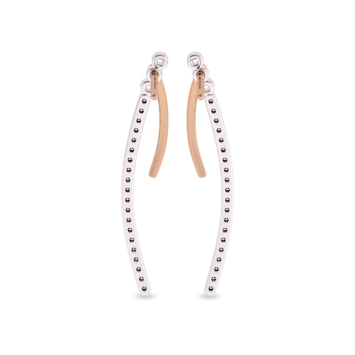 1/2 CT. Lab Created Round Diamond Studded Dangling Hoop Earrings