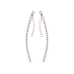 1/2 CT. Lab Created Round Diamond Studded Dangling Hoop Earrings