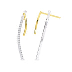 1/2 CT. Lab Created Round Diamond Studded Dangling Hoop Earrings