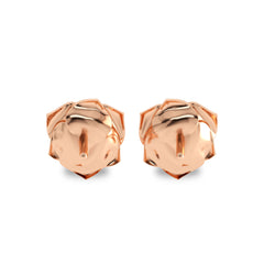 1/4 CT. Lab Created Round Solitaire Diamond Studded Rose Flower Stud Earrings