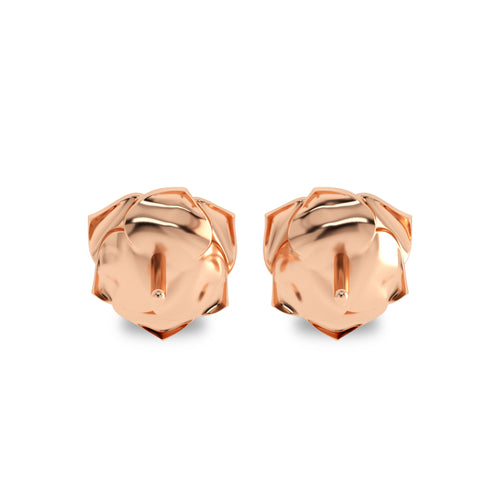 1/4 CT. Lab Created Round Solitaire Diamond Studded Rose Flower Stud Earrings