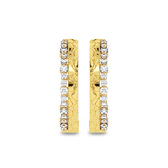 5/8 CT. Lab Created Round Diamond Studded Designer Hoop Earrings