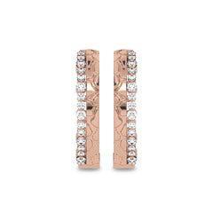 5/8 CT. Lab Created Round Diamond Studded Designer Hoop Earrings