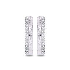 5/8 CT. Lab Created Round Diamond Studded Designer Hoop Earrings