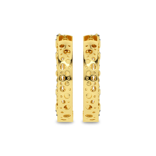 5/8 CT. Lab Created Round Diamond Studded Designer Hoop Earrings