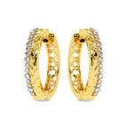 5/8 CT. Lab Created Round Diamond Studded Designer Hoop Earrings