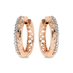 5/8 CT. Natural Round Diamond Studded Designer Hoop Earrings