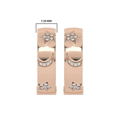 1/2 CT. Lab Created Diamond Studded Star and Crescent Moon Designer Hoop Earrings