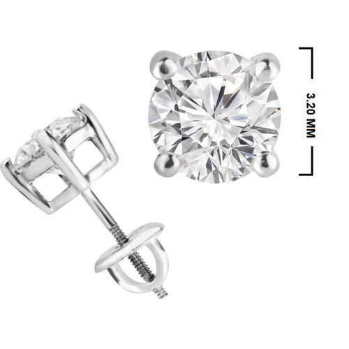 1/4 CT. Classic Solitaire Round Lab Created  Diamond Stud Earrings
