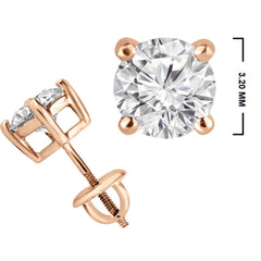 1/4 CT. Classic Solitaire Round Lab Created  Diamond Stud Earrings
