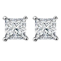 1/4 CT. Solitaire Princess Lab Created Diamond Stud Earrings