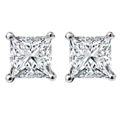 1/4 CT. Solitaire Princess Lab Created Diamond Stud Earrings