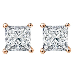 1/4 CT. Solitaire Princess Lab Created Diamond Stud Earrings