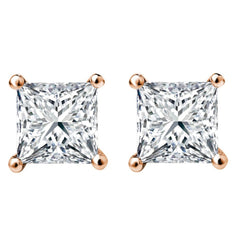 1/4 CT. Solitaire Princess Lab Created Diamond Stud Earrings