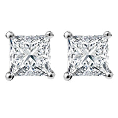 1/3 CT. Solitaire Princess Lab Created Diamond Stud Earrings