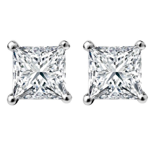 1/3 CT. Solitaire Princess Lab Created Diamond Stud Earrings