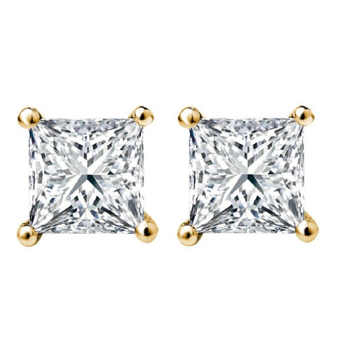 1/3 CT. Solitaire Princess Lab Created Diamond Stud Earrings