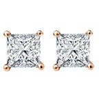 1/3 CT. Solitaire Princess Lab Created Diamond Stud Earrings