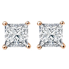 1/3 CT. Solitaire Princess Lab Created Diamond Stud Earrings