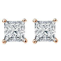 1/3 CT. Solitaire Princess Lab Created Diamond Stud Earrings