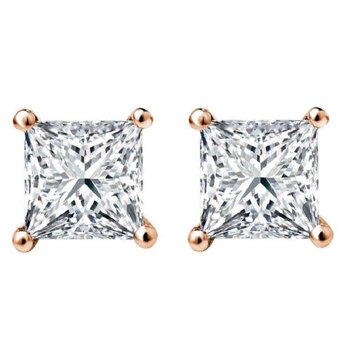 1/3 CT. Solitaire Princess Lab Created Diamond Stud Earrings