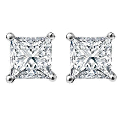 3/8 CT. Solitaire Princess Lab Created Diamond Stud Earrings
