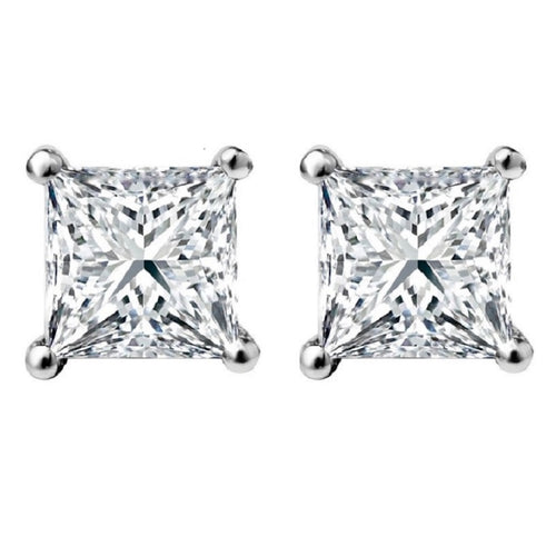 3/8 CT. Solitaire Princess Lab Created Diamond Stud Earrings