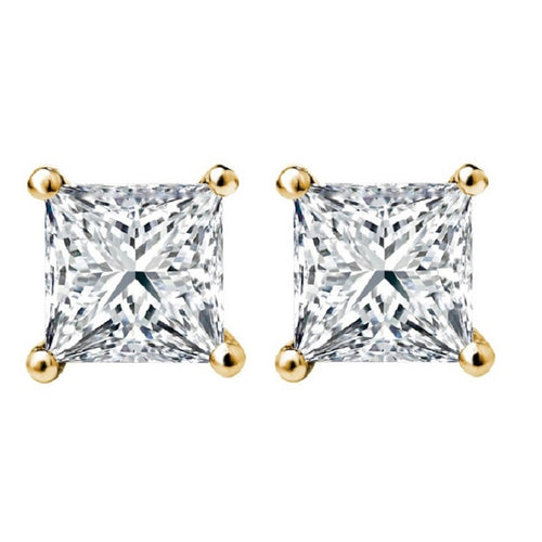 3/8 CT. Solitaire Princess Lab Created Diamond Stud Earrings