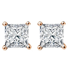 3/8 CT. Solitaire Princess Lab Created Diamond Stud Earrings