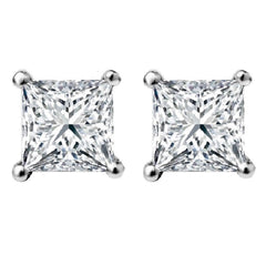 1/2 CT. Solitaire Princess Lab Created Diamond Stud Earrings